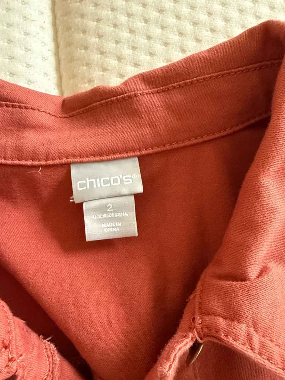 Red Women's Button-Front Utility Jacket - Picture 2 of 2